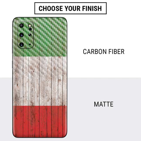 Italian Flag Dark Wood Galaxy S20 Plus Skin