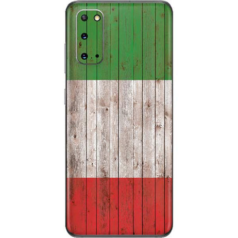 Italian Flag Dark Wood Galaxy S20 Skin