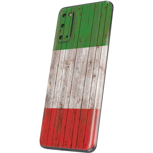 Italian Flag Dark Wood Galaxy S20 Skin