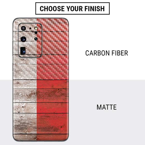 Italian Flag Dark Wood Galaxy S20 Ultra 5G Skin