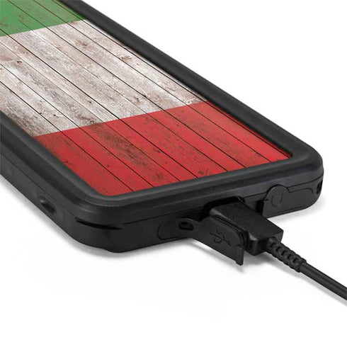 Italian Flag Dark Wood Galaxy S20 Waterproof Case