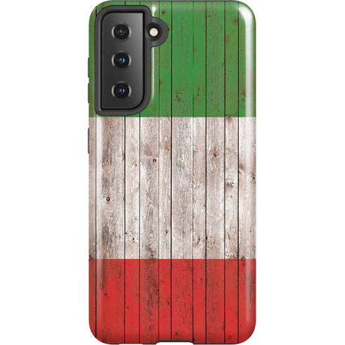 Italian Flag Dark Wood Galaxy S21 5G Pro Case