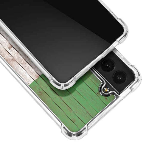 Italian Flag Dark Wood Galaxy S21 FE Clear Case