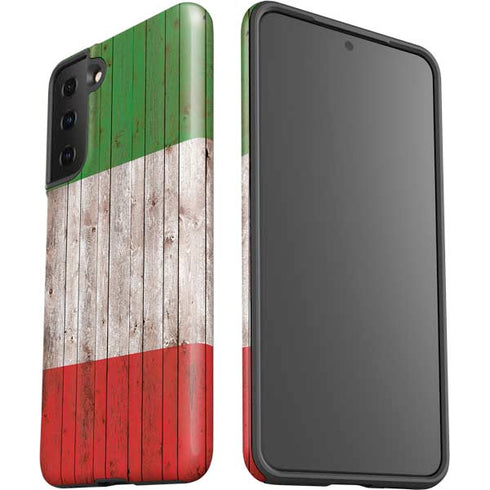 Italian Flag Dark Wood Galaxy S21 FE Pro Case
