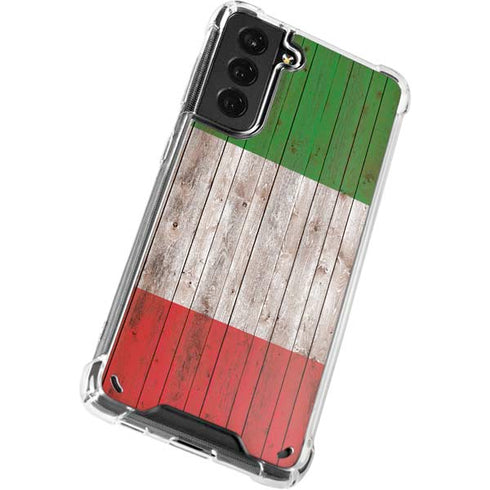 Italian Flag Dark Wood Galaxy S21 Plus 5G Clear Case