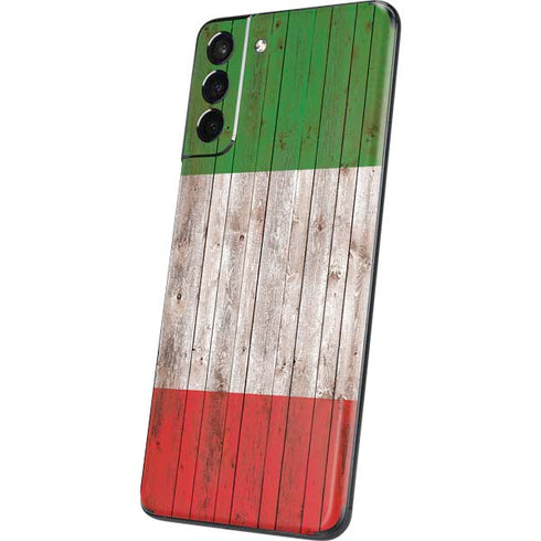 Italian Flag Dark Wood Galaxy S21 Plus 5G Skin