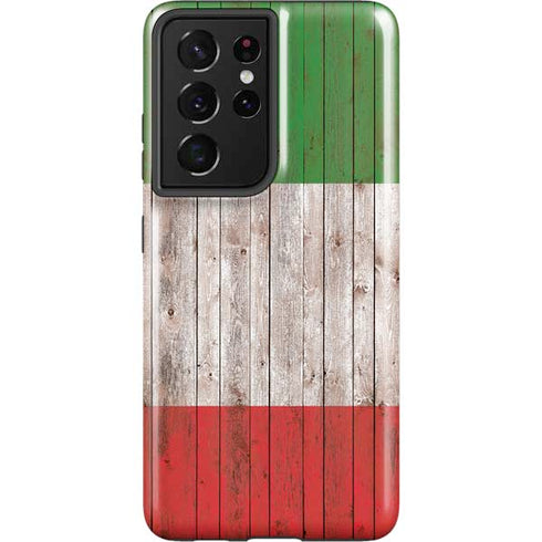 Italian Flag Dark Wood Galaxy S21 Ultra 5G Pro Case