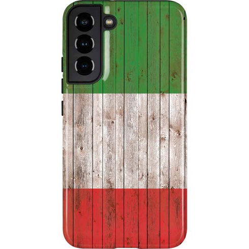 Italian Flag Dark Wood Galaxy S22 Plus Pro Case
