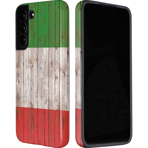 Italian Flag Dark Wood Galaxy S22 Plus Pro Case