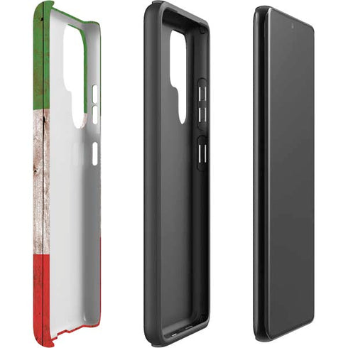 Italian Flag Dark Wood Galaxy S22 Ultra Pro Case