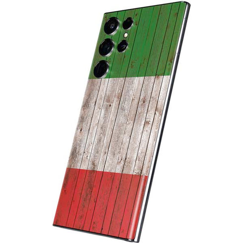 Italian Flag Dark Wood Galaxy S22 Ultra Skin