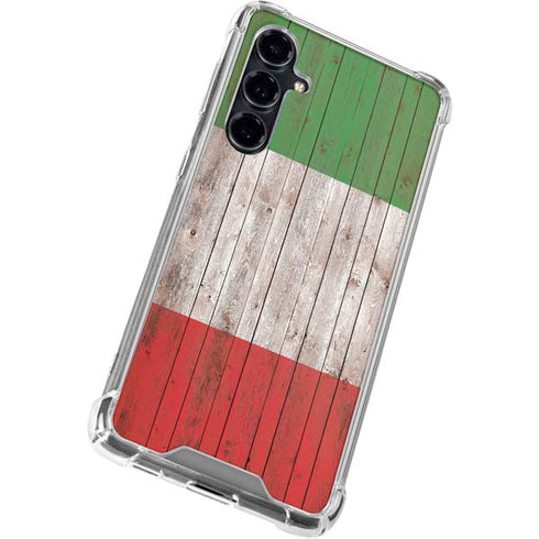 Italian Flag Dark Wood Galaxy S23 FE Clear Case