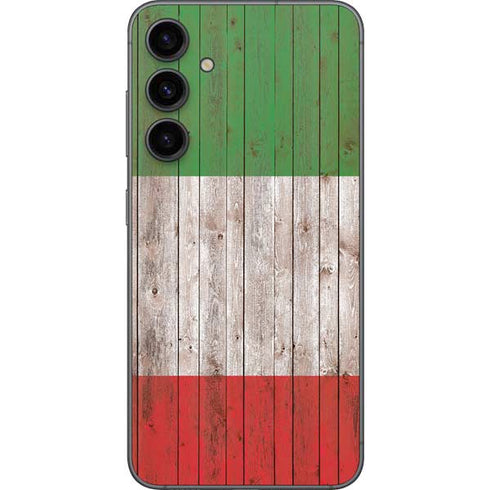 Italian Flag Dark Wood Galaxy S23 FE Skin