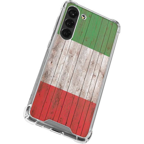 Italian Flag Dark Wood Galaxy S23 Plus Clear Case