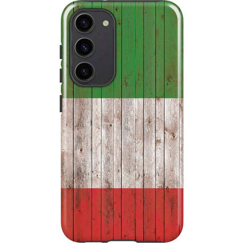 Italian Flag Dark Wood Galaxy S23 Plus Pro Case