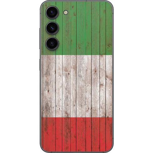 Italian Flag Dark Wood Galaxy S23 Plus Skin