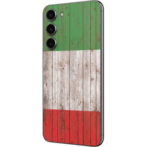 Italian Flag Dark Wood Galaxy S23 Plus Skin