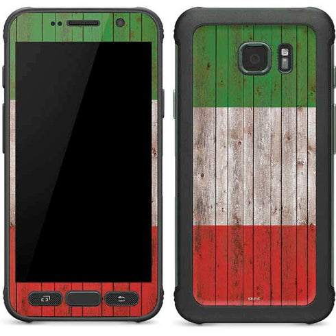 Italian Flag Dark Wood Galaxy S7 Active Skin