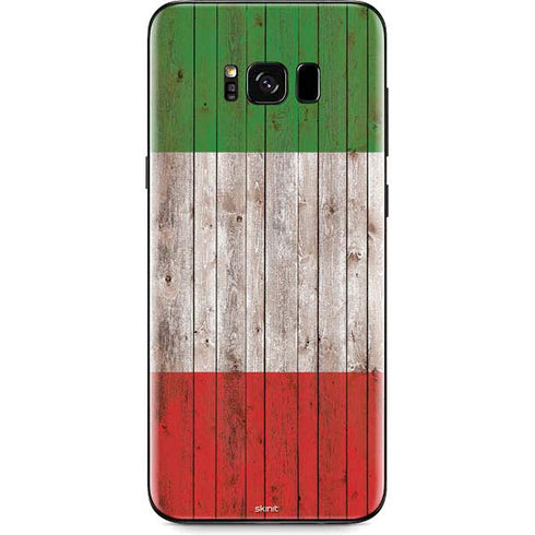 Italian Flag Dark Wood Galaxy S8 Plus Skin