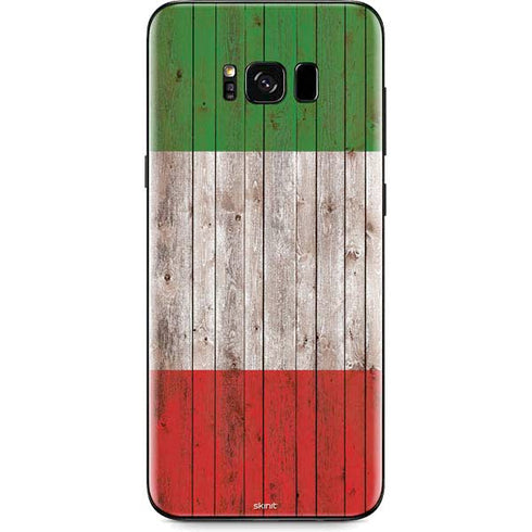 Italian Flag Dark Wood Galaxy S8 Skin