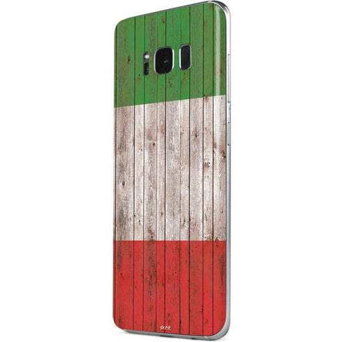 Italian Flag Dark Wood Galaxy S8 Skin