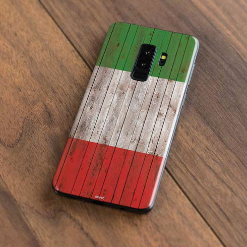Italian Flag Dark Wood Galaxy S9 Plus Skin