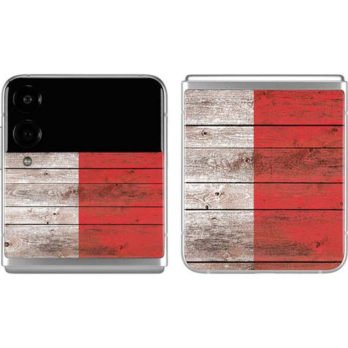 Italian Flag Dark Wood Galaxy Z Flip4 5G Skin