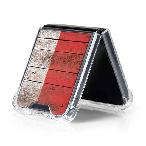 Italian Flag Dark Wood Galaxy Z Flip5 5G Clear Case
