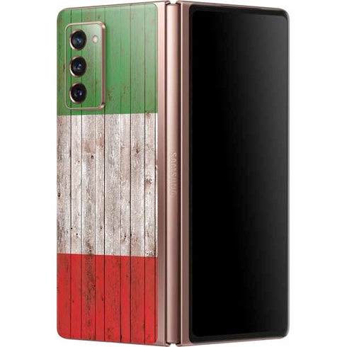 Italian Flag Dark Wood Galaxy Z Fold2 5G Skin