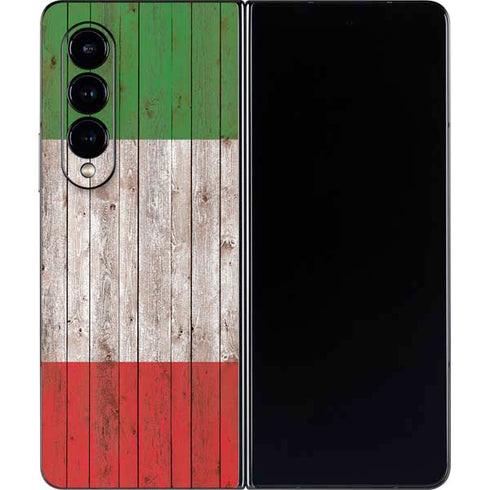 Italian Flag Dark Wood Galaxy Z Fold4 5G Skin