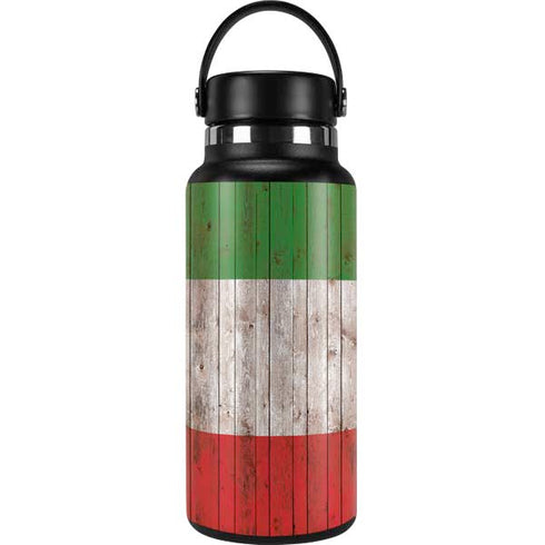 Italian Flag Dark Wood Hydro Flask 32oz Wide Mouth Skin