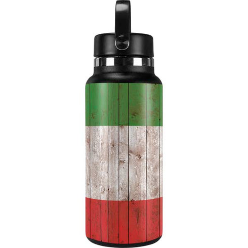 Italian Flag Dark Wood Hydro Flask 32oz Wide Mouth Skin