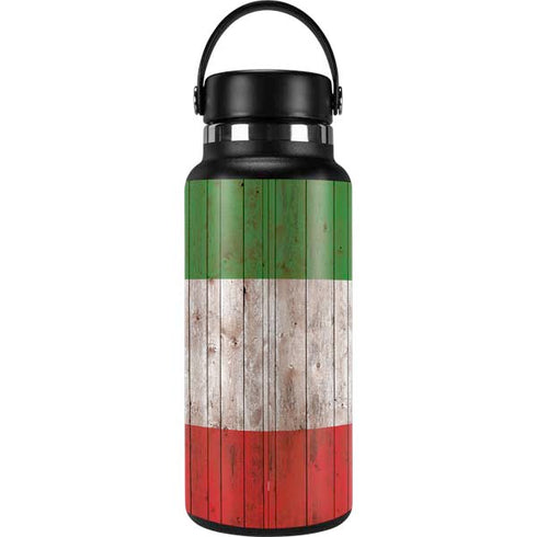 Italian Flag Dark Wood Hydro Flask 32oz Wide Mouth Skin