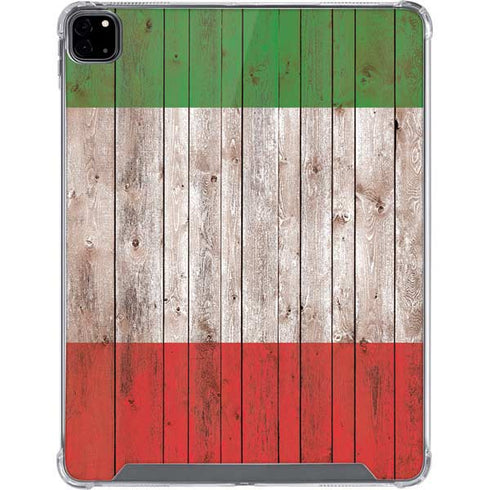 Italian Flag Dark Wood iPad Pro 12.9in (2020) Clear Case