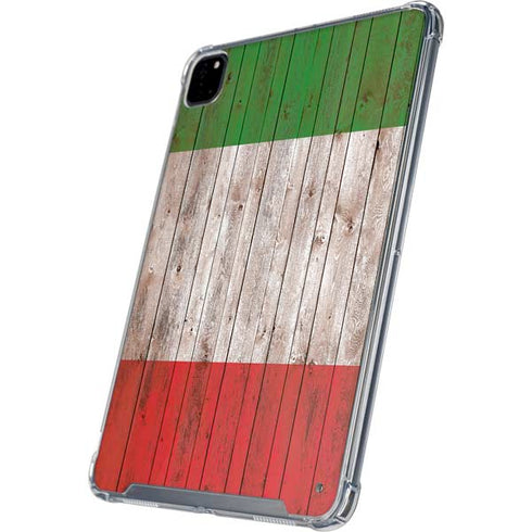 Italian Flag Dark Wood iPad Pro 12.9in (2020) Clear Case