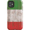 Italian Flag Dark Wood iPhone 11 Impact Case