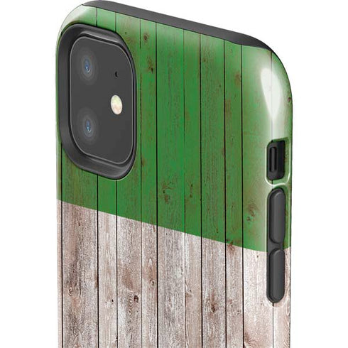 Italian Flag Dark Wood iPhone 11 Impact Case