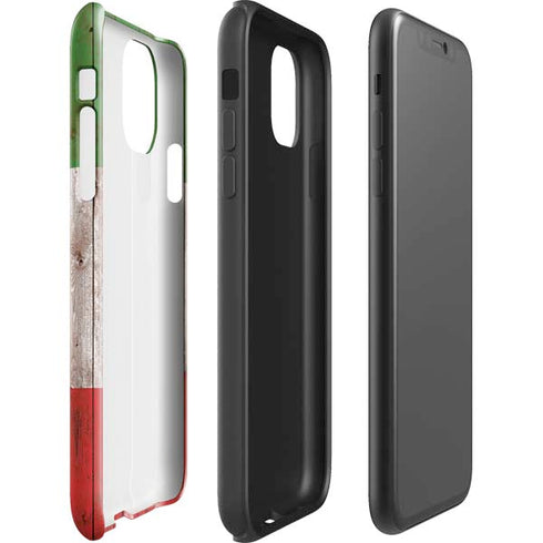 Italian Flag Dark Wood iPhone 11 Impact Case