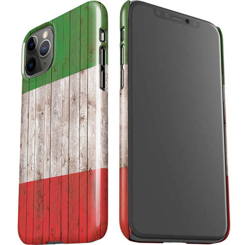 Italian Flag Dark Wood iPhone 11 Pro Lite Case