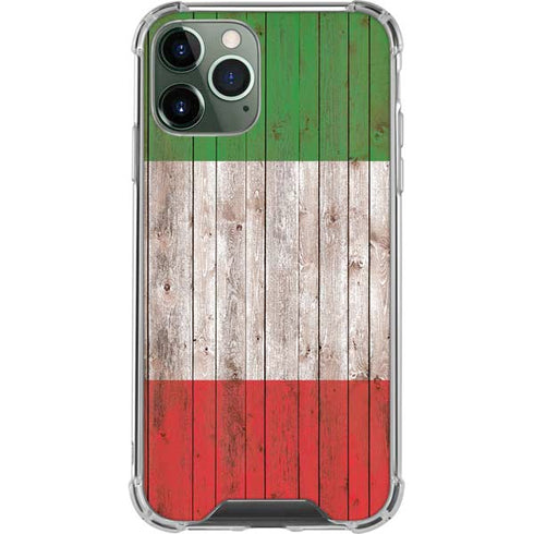 Italian Flag Dark Wood iPhone 11 Pro Max Clear Case