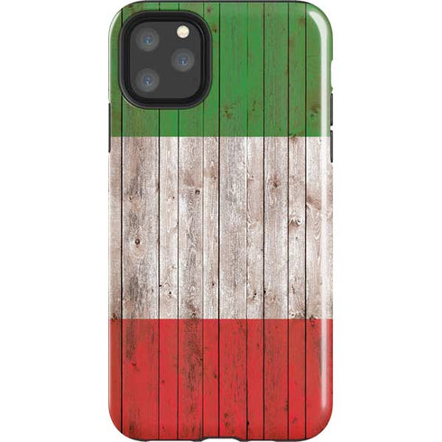 Italian Flag Dark Wood iPhone 11 Pro Max Impact Case