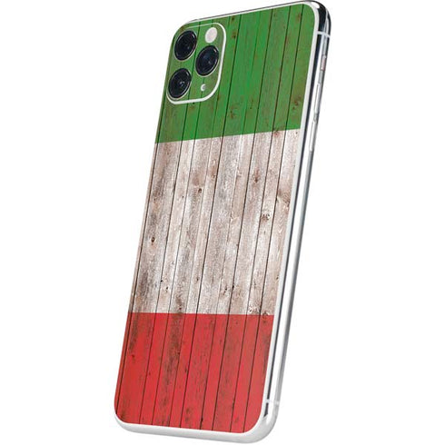 Italian Flag Dark Wood iPhone 11 Pro Max Skin