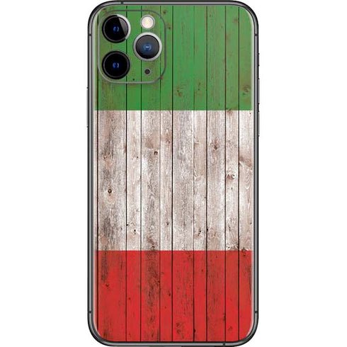 Italian Flag Dark Wood iPhone 11 Pro Skin