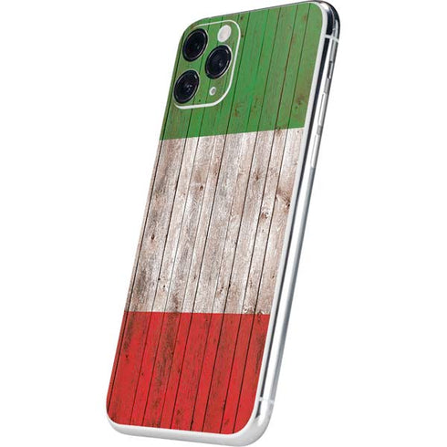Italian Flag Dark Wood iPhone 11 Pro Skin