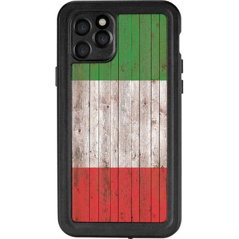 Italian Flag Dark Wood iPhone 11 Pro Waterproof Case