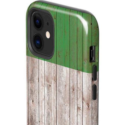 Italian Flag Dark Wood iPhone 12 Impact Case