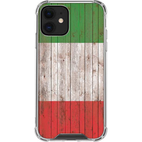 Italian Flag Dark Wood iPhone 12 Mini Clear Case
