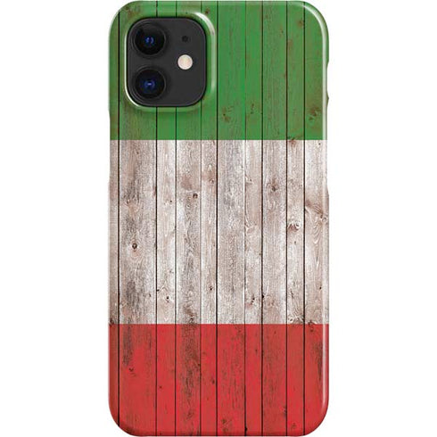 Italian Flag Dark Wood iPhone 12 Mini Lite Case
