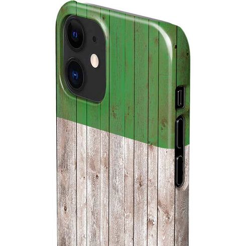 Italian Flag Dark Wood iPhone 12 Mini Lite Case