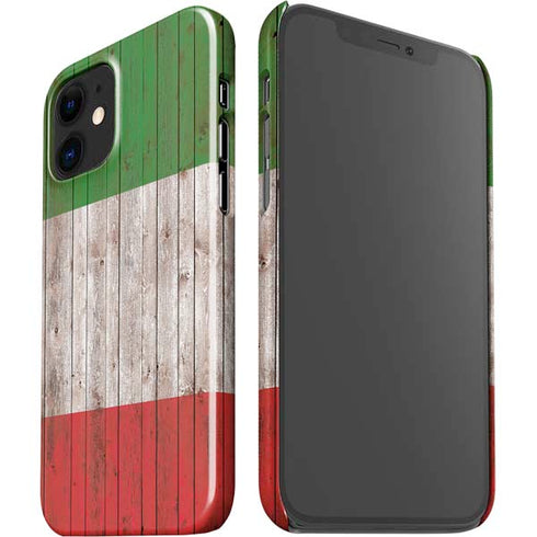 Italian Flag Dark Wood iPhone 12 Mini Lite Case
